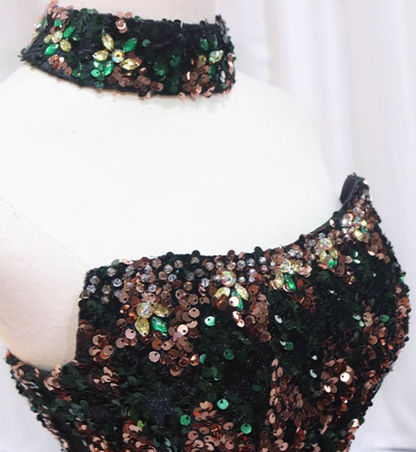 Glam A-Line Strapless Sweet 16th Evening Dresses Sparkly Sequins Beaded Prom Dress AP4602
