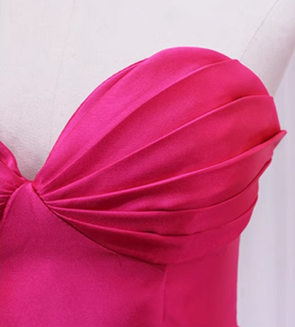 Novelty A-Line Sweetheart Neck Birthday Gowns Hi-Lo Ruched Satin Homecoming Dress AP4606