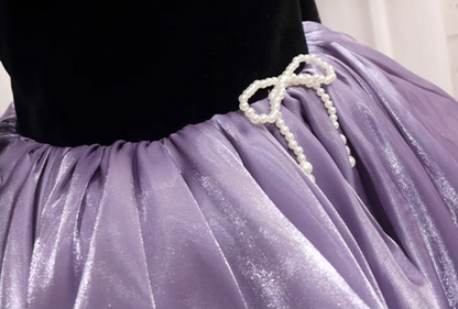 Unique Off-Shoulder A-Line Evening Gowns Beading Bow Long Sleeve Handmade Flowers Prom Dress AP4607