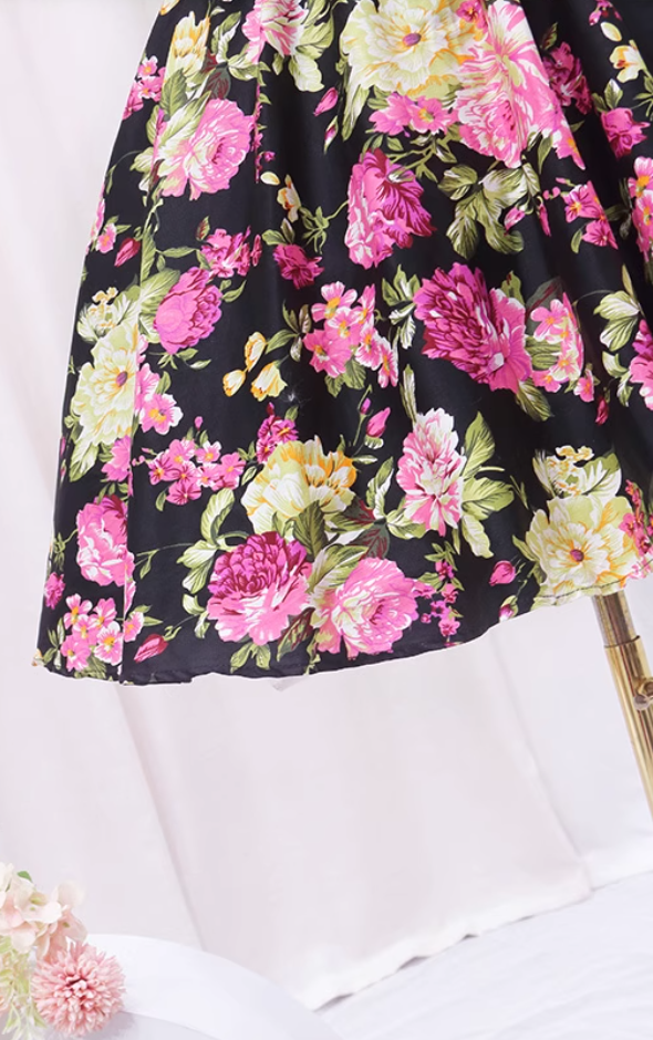 Vibrant Strapless Floral Print Birthday Dresses Vintage A-Line Homecoming Dress AP4608