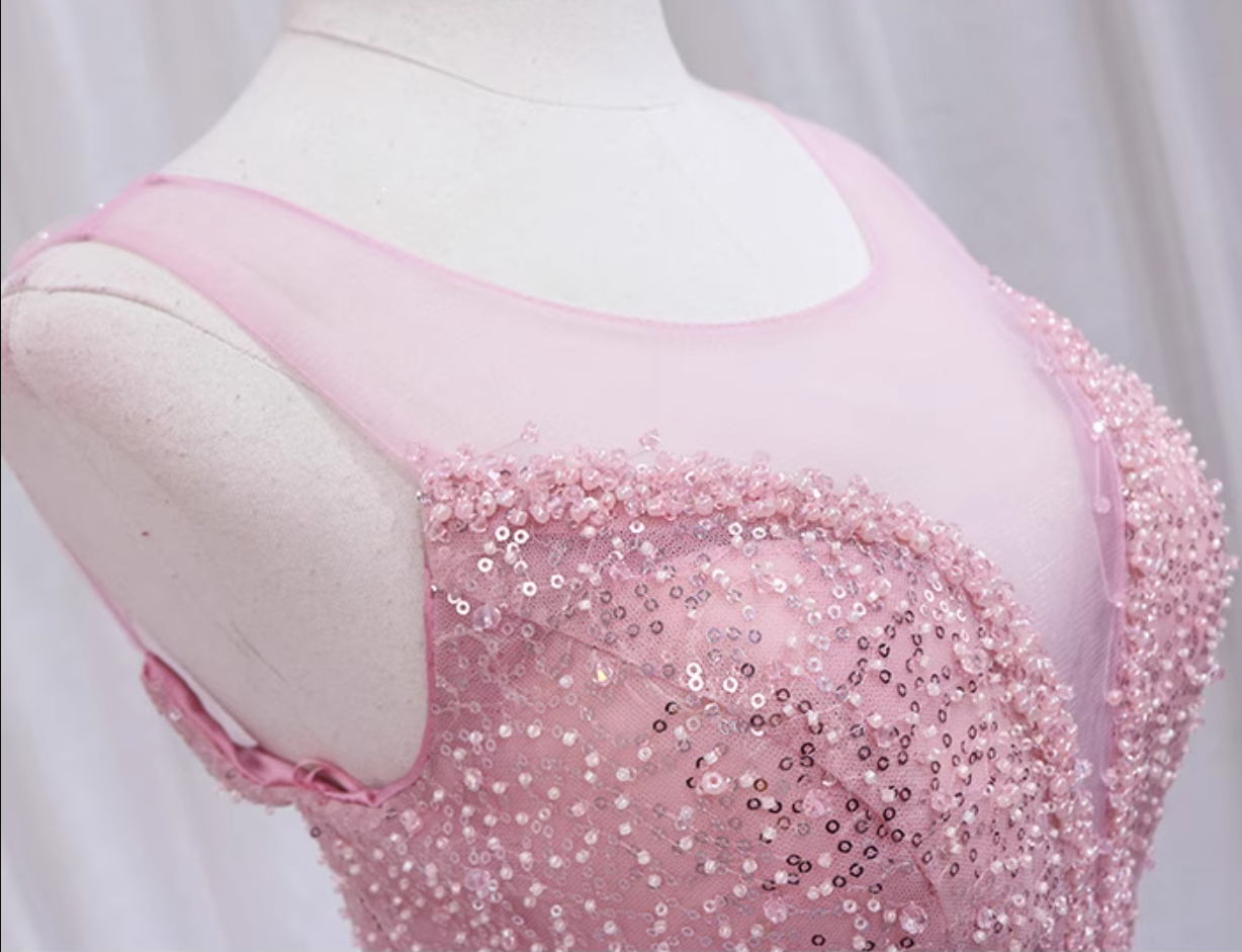 French Style Jewel Neck Sequins Tulle Birthday Dresses Beading A-Line Backless Homecoming Dress AP4610