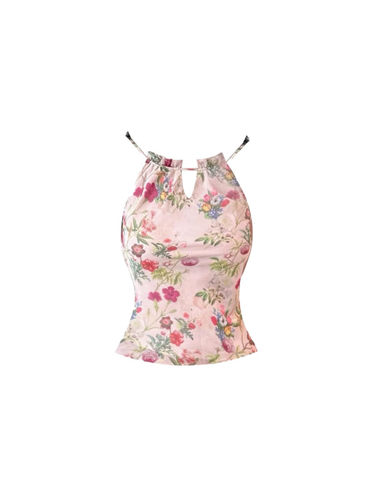 Hottie Blush Floral Cutout Crop Top Magenta Textured Midi Dress Romantic Sleeveless 2-Piece Set Jewel Neck Sheath Long Dress AP4632