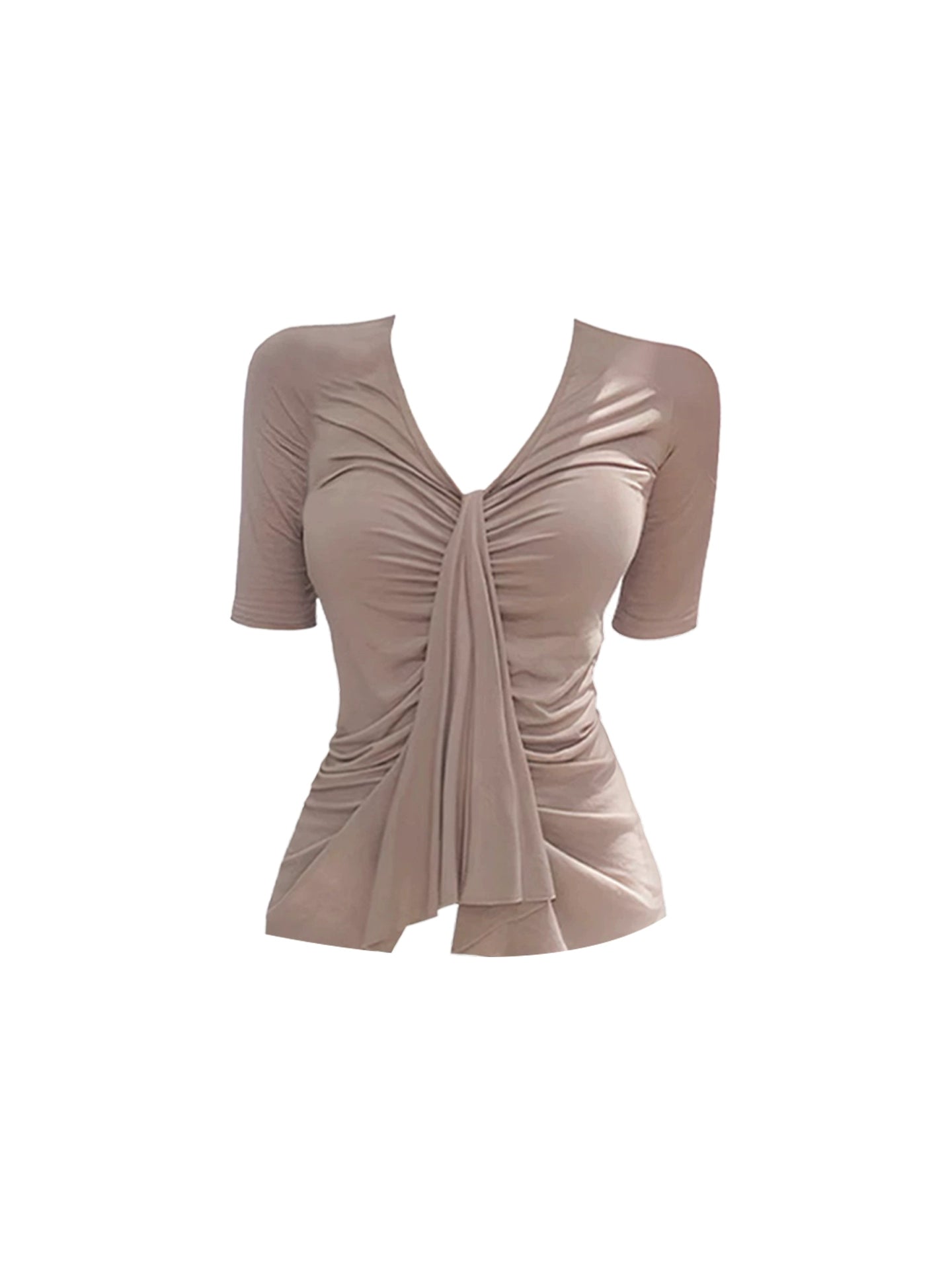 Y2K Style V Neck Twist-Ruched 2-Piece Set Mini Skirt Retro Short Sleeve Top Sheath Lace Skinny Short Dress AP4634