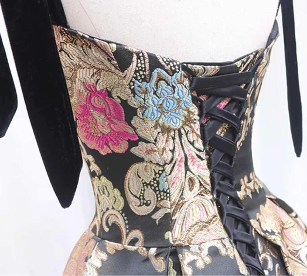 Boho-Inspired A-Line Spaghetti Strap Sweet 16th Evening Dresses Floral Jacquard Prom Dress AP4637