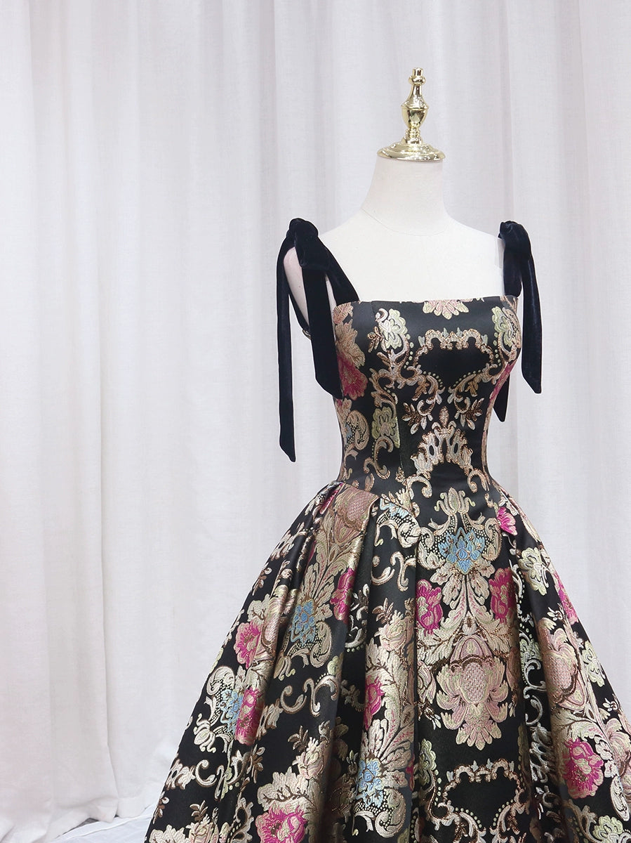 Boho-Inspired A-Line Spaghetti Strap Sweet 16th Evening Dresses Floral Jacquard Prom Dress AP4637