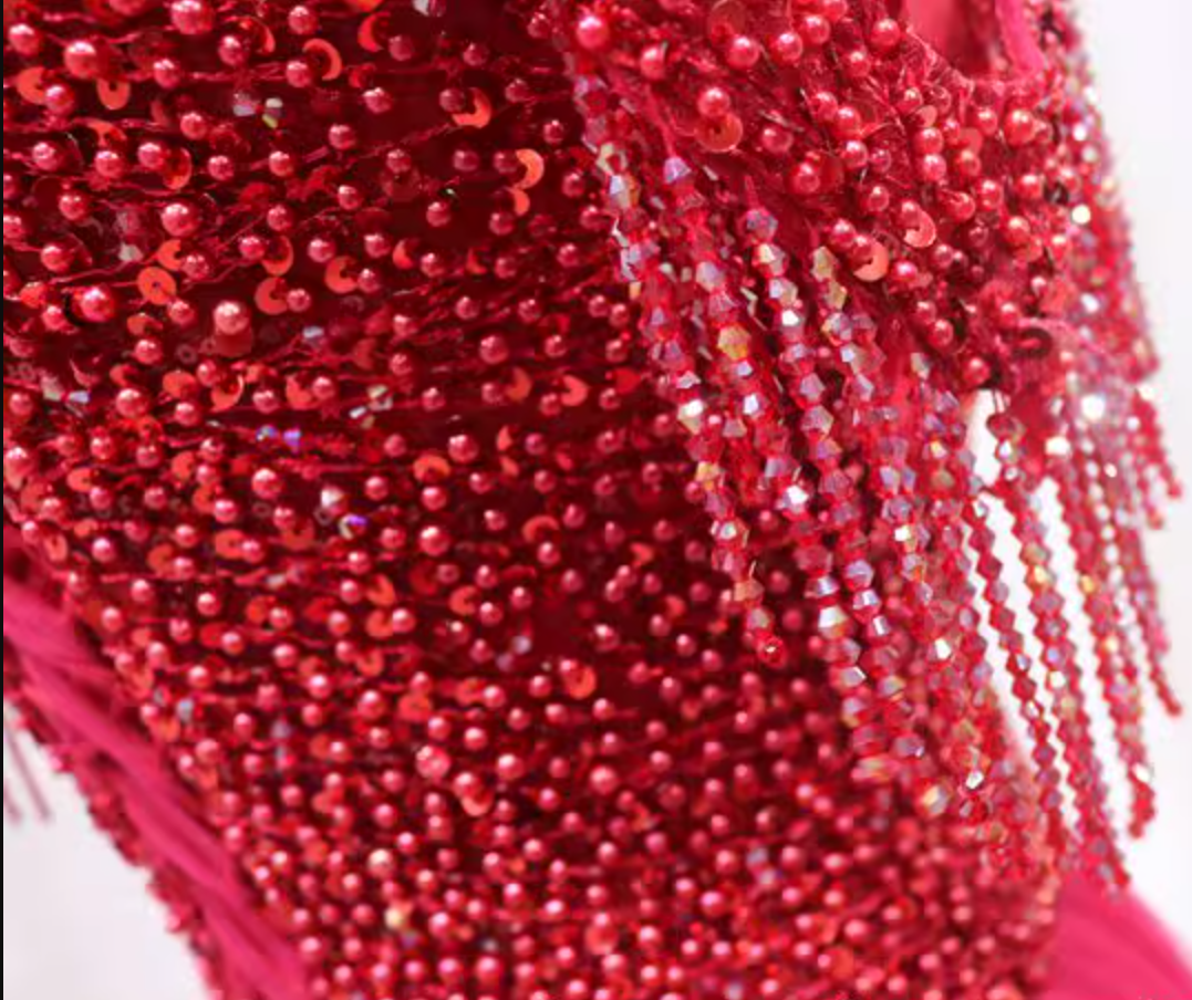 Romantic Off-Shoulder A-Line Sweet 16th Evening Gowns Beading Tassel Red Tulle Prom Dress AP4654