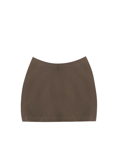 Luxury V Neck Two-Piece Work Days Mini Skirt Fashion Brown Single-Breasted Long Sleeve Blazer Sheath Short Dress AP4659