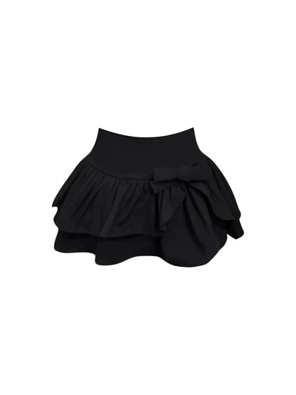 Alluring Halter Neck Pink Sleeveless Black High-Waist Tiered Mini Skirt Sweet Ruffled-Trim Button-Front Blouse A-Line Short Dress AP4669