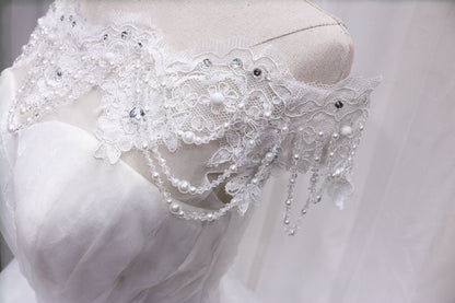 Playful Off-Shoulder A-Line White Tulle Birthday Dresses Lace Beading Sequins Rhinestones Homecoming Dress AP4688