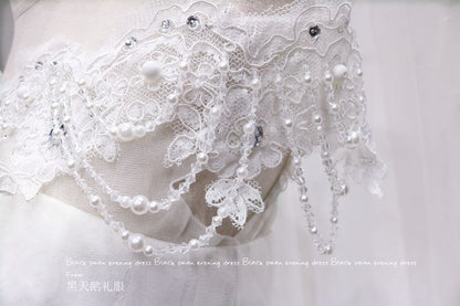 Playful Off-Shoulder A-Line White Tulle Birthday Dresses Lace Beading Sequins Rhinestones Homecoming Dress AP4688