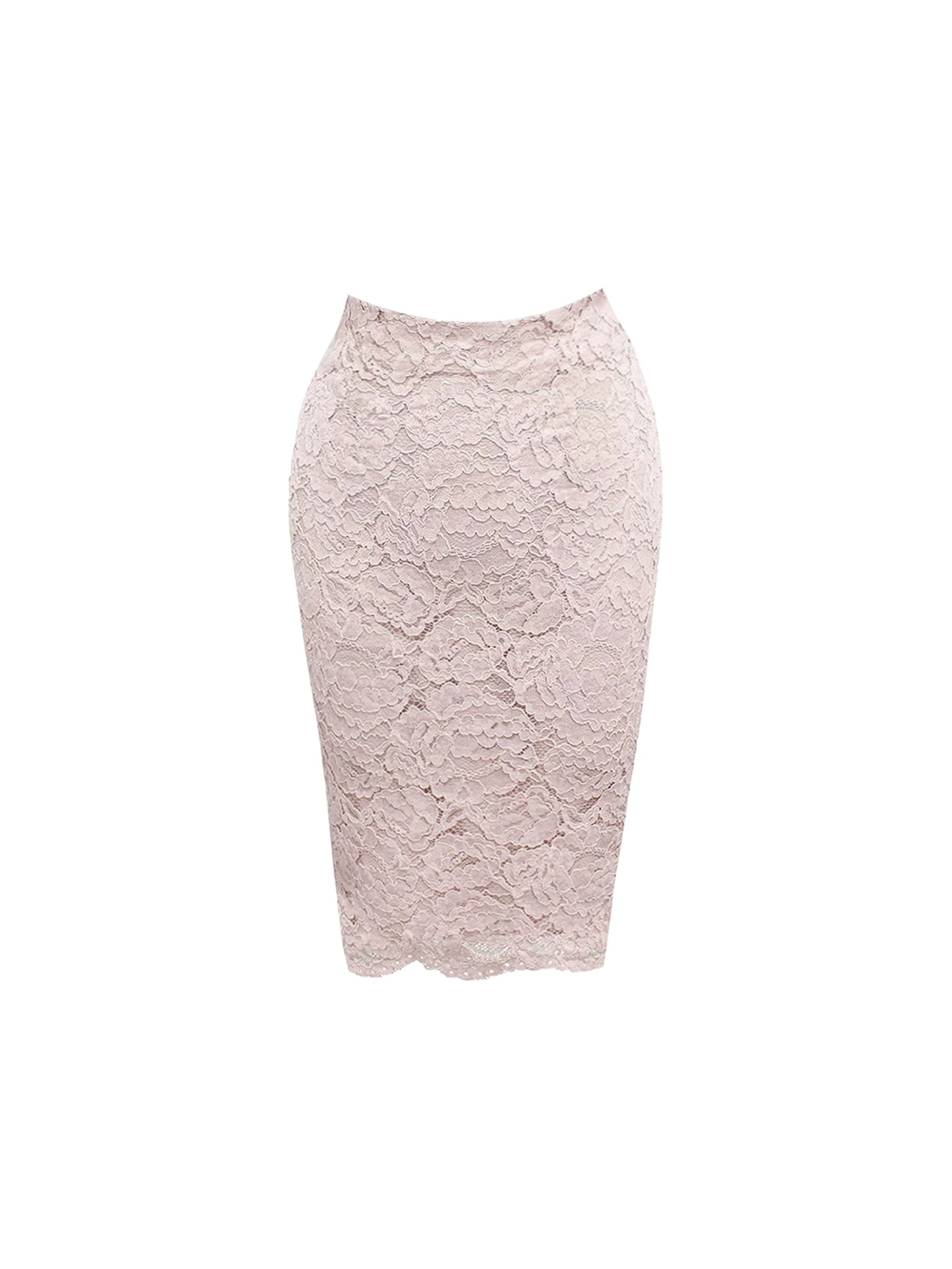 Simple Gray Fitted Square Neck Half-Sleeve Top Pink Delicate Lace Midi Skirt Chic Sheath 2-Piece Set Short Dress AP4707