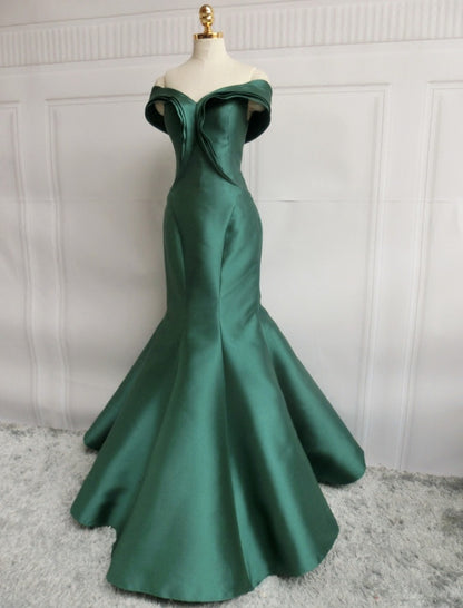 Minimalism Off-Shoulder Evening Gowns Ruffles Lace-Up Mermaid Prom Dress AP4729
