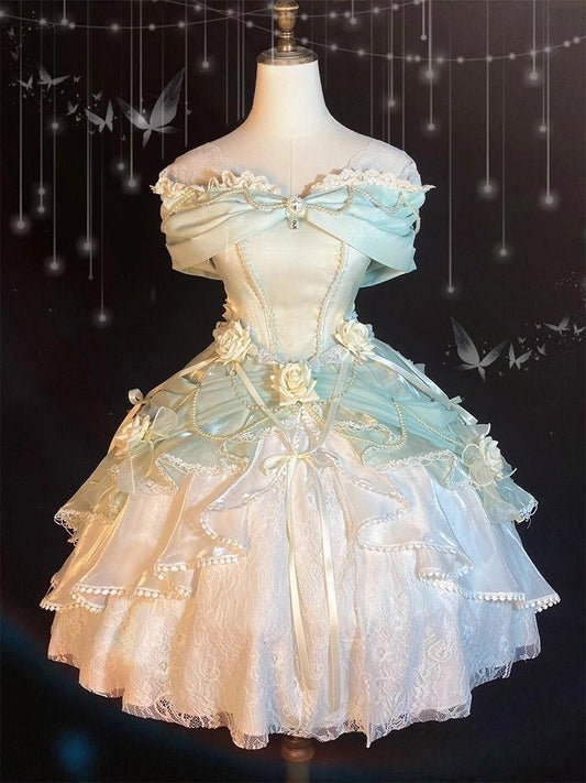 Hottie Off-Shoulder A-Line Handmade Flowers Birthday Dresses Bow Lace Beading Homecoming Dress AP4772