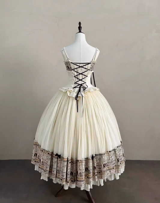 Fairy A-Line Spaghetti Strap Sweet 16th Evening Dresses Bows Tulle Prom Dress AP4776