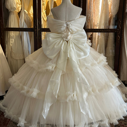 Exquisite A-Line Off Shoulder 3D Floal Sweet 16th Gowns Bows Applique Lace Crystals Prom Dress AP4777