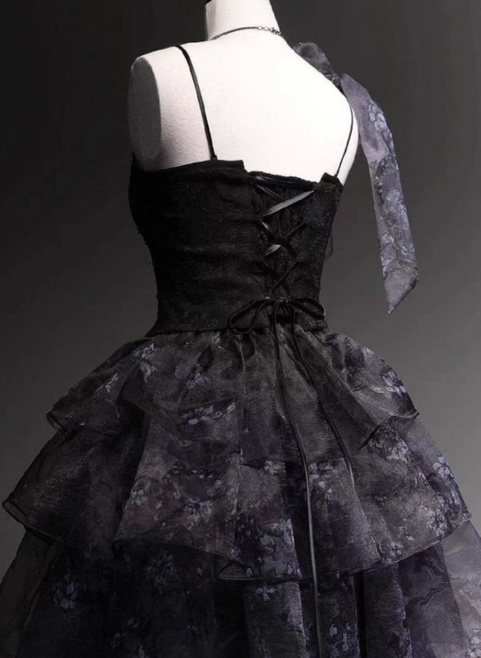 Refined A-Line Spaghetti Strap Corset Sweet 16th Evening Dresses Layered Tulle Handmade Flowers Prom Dress AP4780