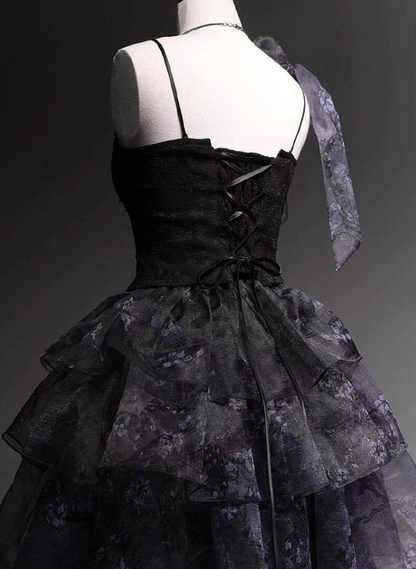 Refined A-Line Spaghetti Strap Corset Sweet 16th Evening Dresses Layered Tulle Handmade Flowers Prom Dress AP4780