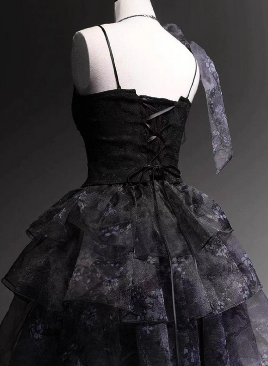 Refined A-Line Spaghetti Strap Corset Sweet 16th Evening Dresses Layered Tulle Handmade Flowers Prom Dress AP4780