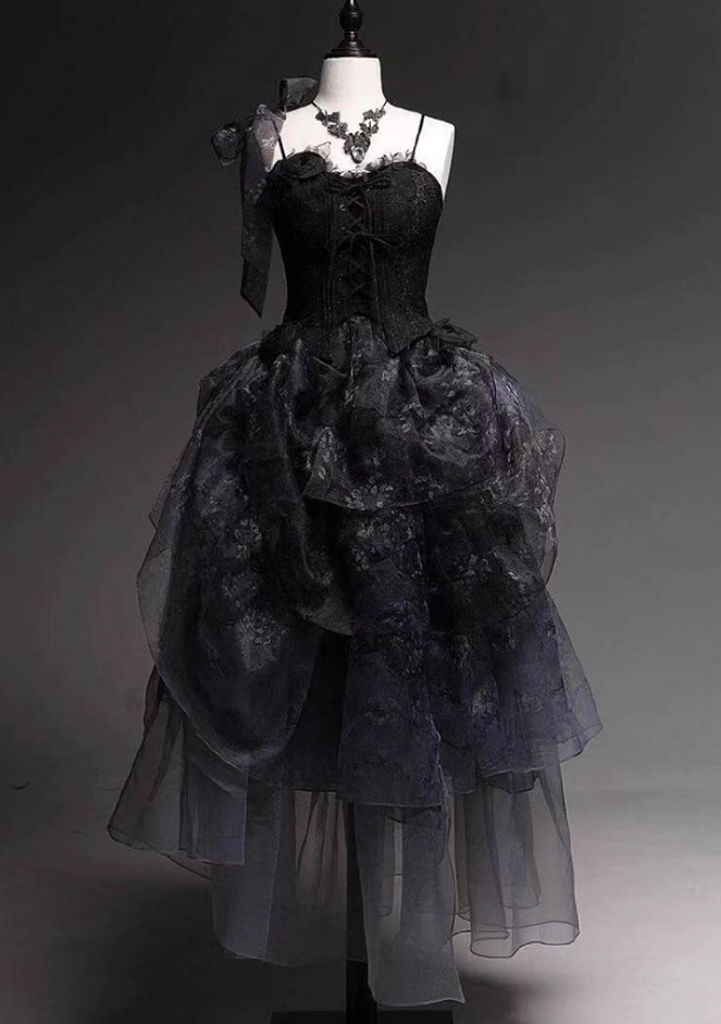 Refined A-Line Spaghetti Strap Corset Sweet 16th Evening Dresses Layered Tulle Handmade Flowers Prom Dress AP4780