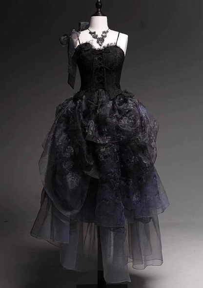 Refined A-Line Spaghetti Strap Corset Sweet 16th Evening Dresses Layered Tulle Handmade Flowers Prom Dress AP4780