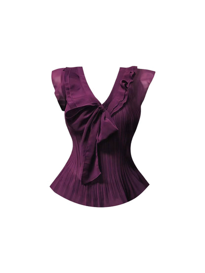 Everyday Wear Ruffles Trim V Neck Tiered Mini Skirt Vintage Cinched-Waist 2-Piece Set A-Line Short Dress AP4781