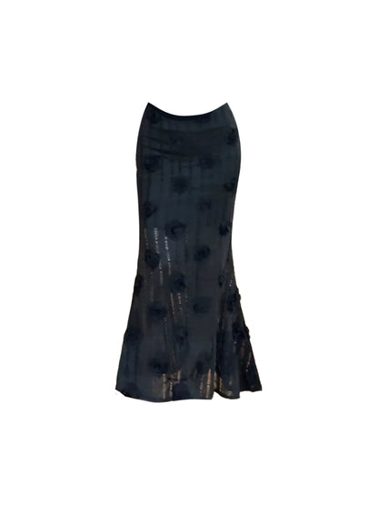 Elegant Spaghetti Strap Ruched Top Textured Maxi Dress Chic Black 2-Piece Outfit Mermaid Long Dress AP4803