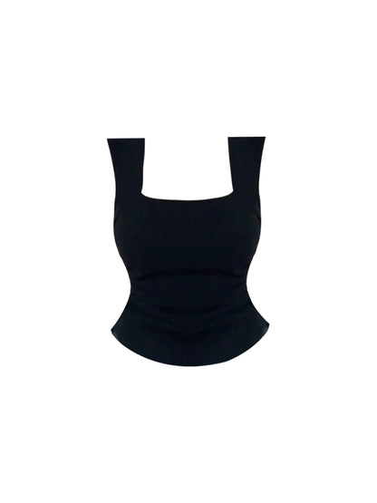 Elegant Spaghetti Strap Ruched Top Textured Maxi Dress Chic Black 2-Piece Outfit Mermaid Long Dress AP4803