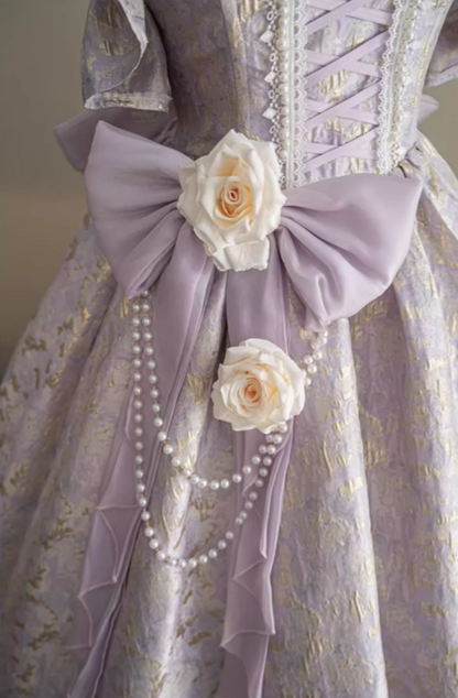 Fantastic A-Line Off Shoulder Sweet 16th Gowns Bows Handmade Flowers Beads Prom Dress AP4805