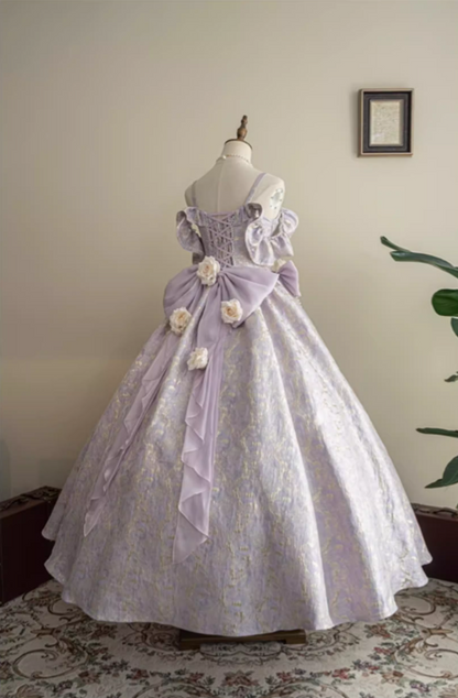 Fantastic A-Line Off Shoulder Sweet 16th Gowns Bows Handmade Flowers Beads Prom Dress AP4805