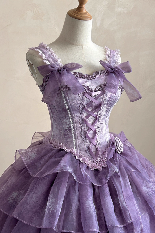 Sweet Spaghetti Strap A-Line Tiered Birthday Gowns Lace Bows Handmade Flowers Homecoming Dress AP4806