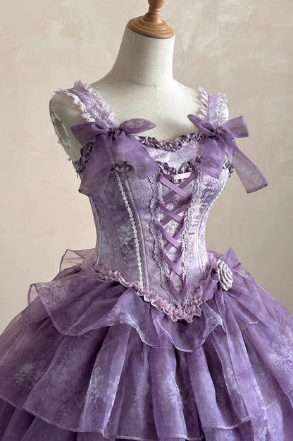 Sweet Spaghetti Strap A-Line Tiered Birthday Gowns Lace Bows Handmade Flowers Homecoming Dress AP4806
