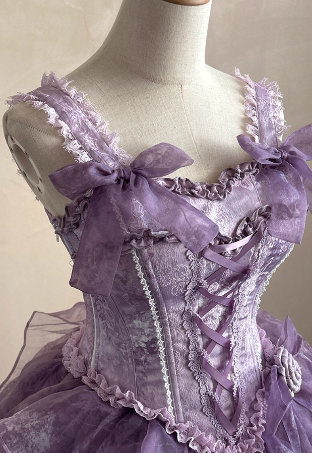 Sweet Spaghetti Strap A-Line Tiered Birthday Gowns Lace Bows Handmade Flowers Homecoming Dress AP4806