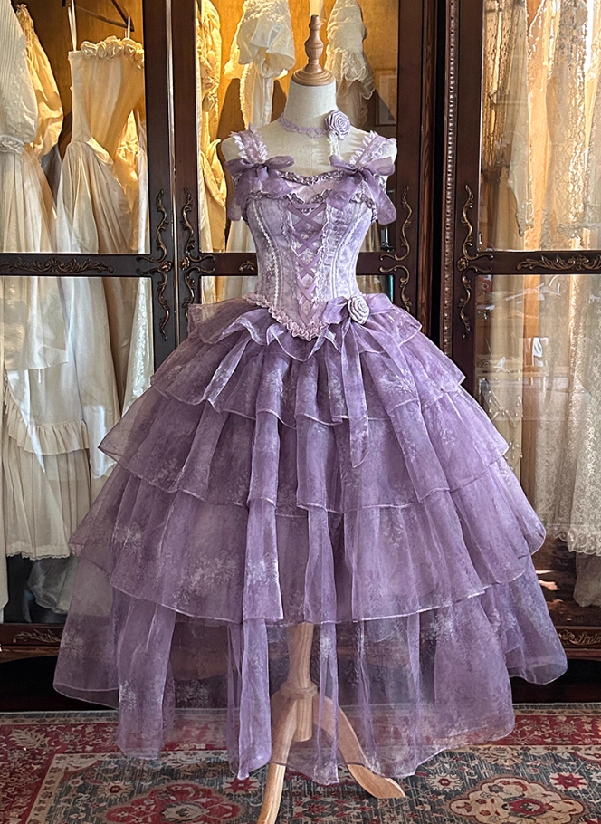 Sweet Spaghetti Strap A-Line Tiered Birthday Gowns Lace Bows Handmade Flowers Homecoming Dress AP4806