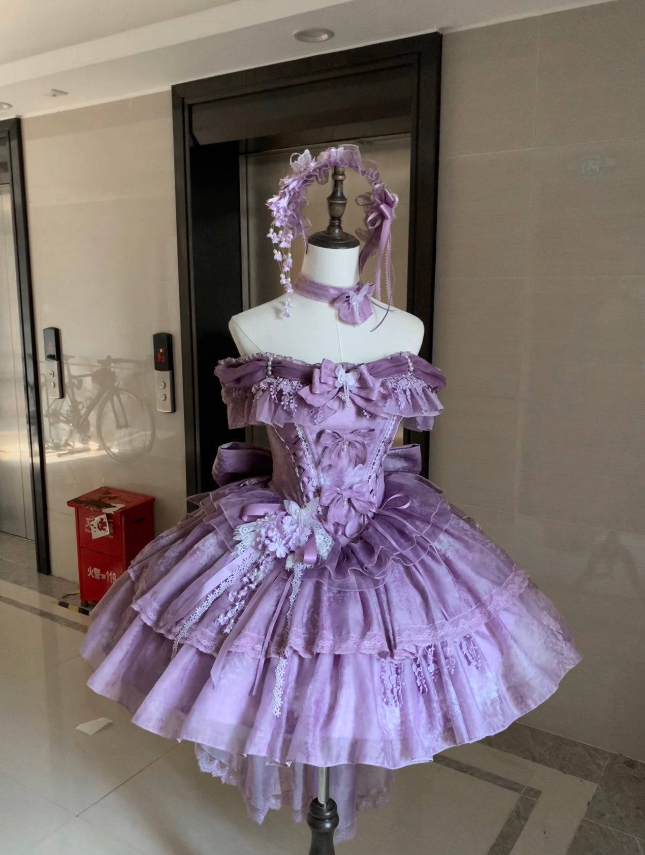 Cute Off-Shoulder A-Line Tiered Birthday Dresses Appliques Bows Lace Homecoming Dress AP4807