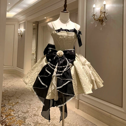 Alluring Spaghetti Strap A-Line 3D Floral Birthday Gowns Lace Crystals Bows Beading Homecoming Dress AP4813