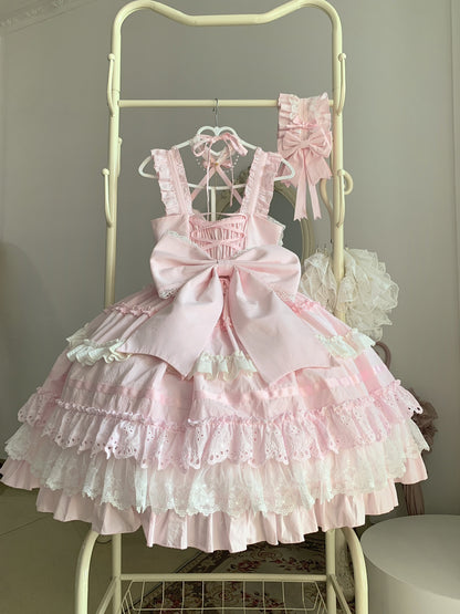 Stunning Spaghetti Strap A-Line Tiered Birthday Gowns Bows Lace Homecoming Dress AP4818