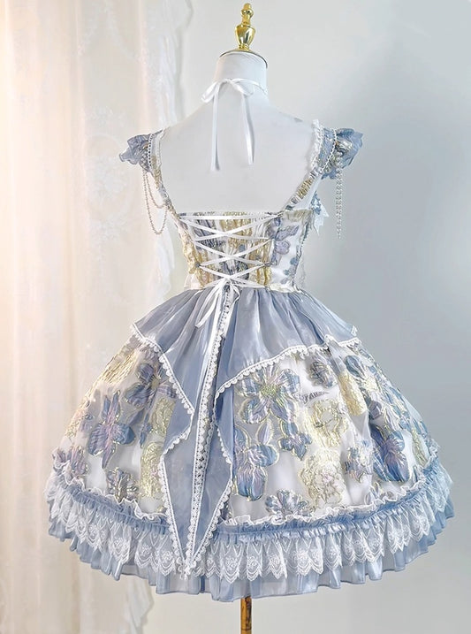 Fascinating Spaghetti Strap A-Line Birthday Gowns Appliques Lace Handmade Flowers Beading Homecoming Dress AP4858
