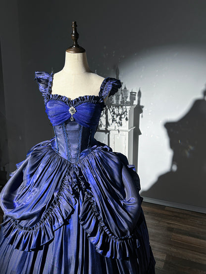 Eye-Catching A-Line Spaghetti Strap Ruffled Sweet 16th Evening Dresses Crystal Design Prom Dress AP4863