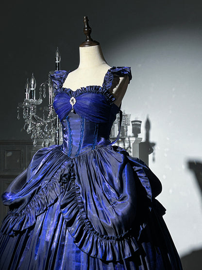Eye-Catching A-Line Spaghetti Strap Ruffled Sweet 16th Evening Dresses Crystal Design Prom Dress AP4863
