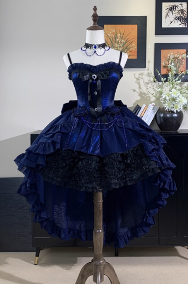 Voluminous A-Line Spaghetti Strap Handmade Flowers Birthday Gowns Crystal Bows Lace Beading Homecoming Dress AP4865