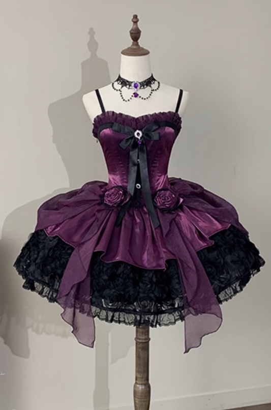 Victorian-Inspired A-Line Spaghetti Strap Bows Lace Birthday Gowns Beading Handmade Flowers Crystal Homecoming Dress AP4866