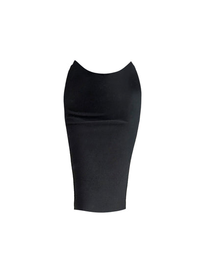 Classical Spaghetti Straps Fitted Pencil Midi Dress Alluring Black 2-Piece Set Lace Sheath Long Dress AP4877
