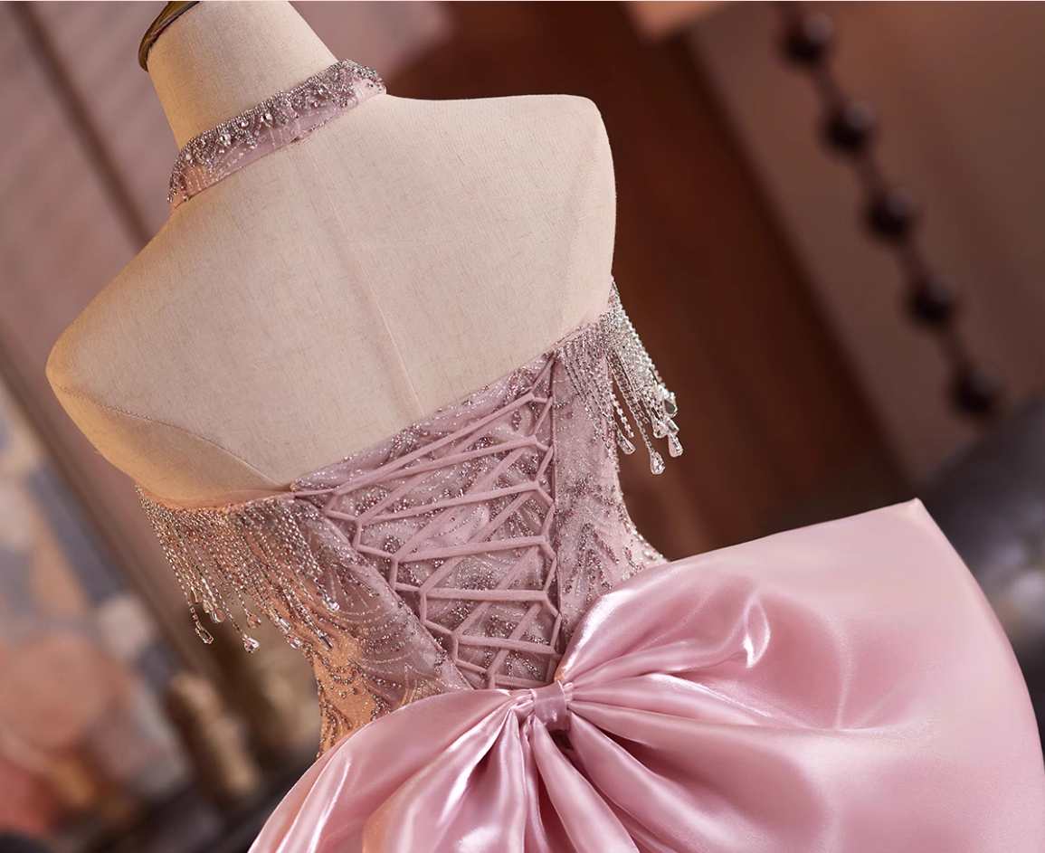 Bling A-Line Strapless Birthday Dresses Beading Tassel Sequins Homecoming Dress AP4905