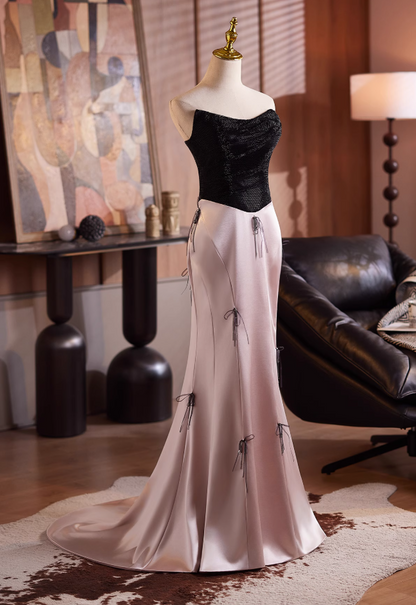 Stylish Strapless Sweet 16th Mermaid Dresses Bow Beading Sequins Prom Dress AP4906