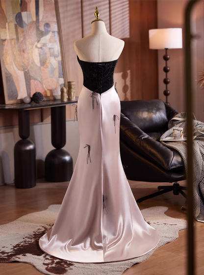 Stylish Strapless Sweet 16th Mermaid Dresses Bow Beading Sequins Prom Dress AP4906