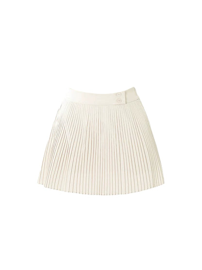 Casual Bow Tie Waist V Neck Lace-Trimmed Mini Skirt Chic Light Beige Short-Sleeve Top A-Line Pleated Short Dress AP4921