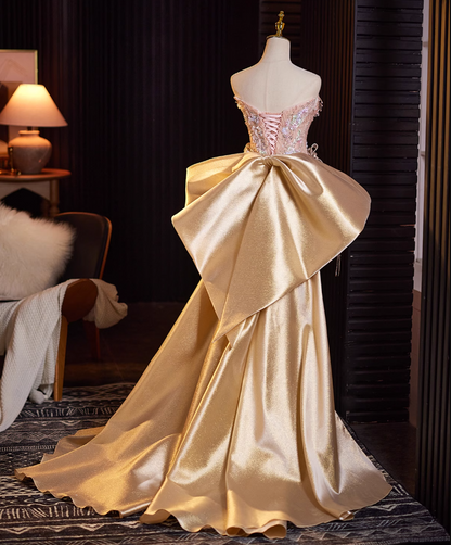 Shiny A-Line Strapless Birthday Dresses Sequins Appliques Bows Tassel Homecoming Dress AP4938