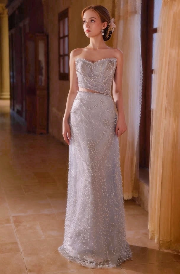 Sleek Strapless Sheath Cutout Sweet 16th Dresses Beading Sequins Prom Dress AP4944