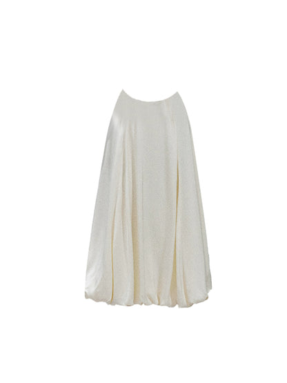 Glamorous A-Line Short Sleeve 2-Piece Maxi Skirt Blush Tie-Shoulder Square Neck Camisole Top Ivory Flowy Long Dress AP4965