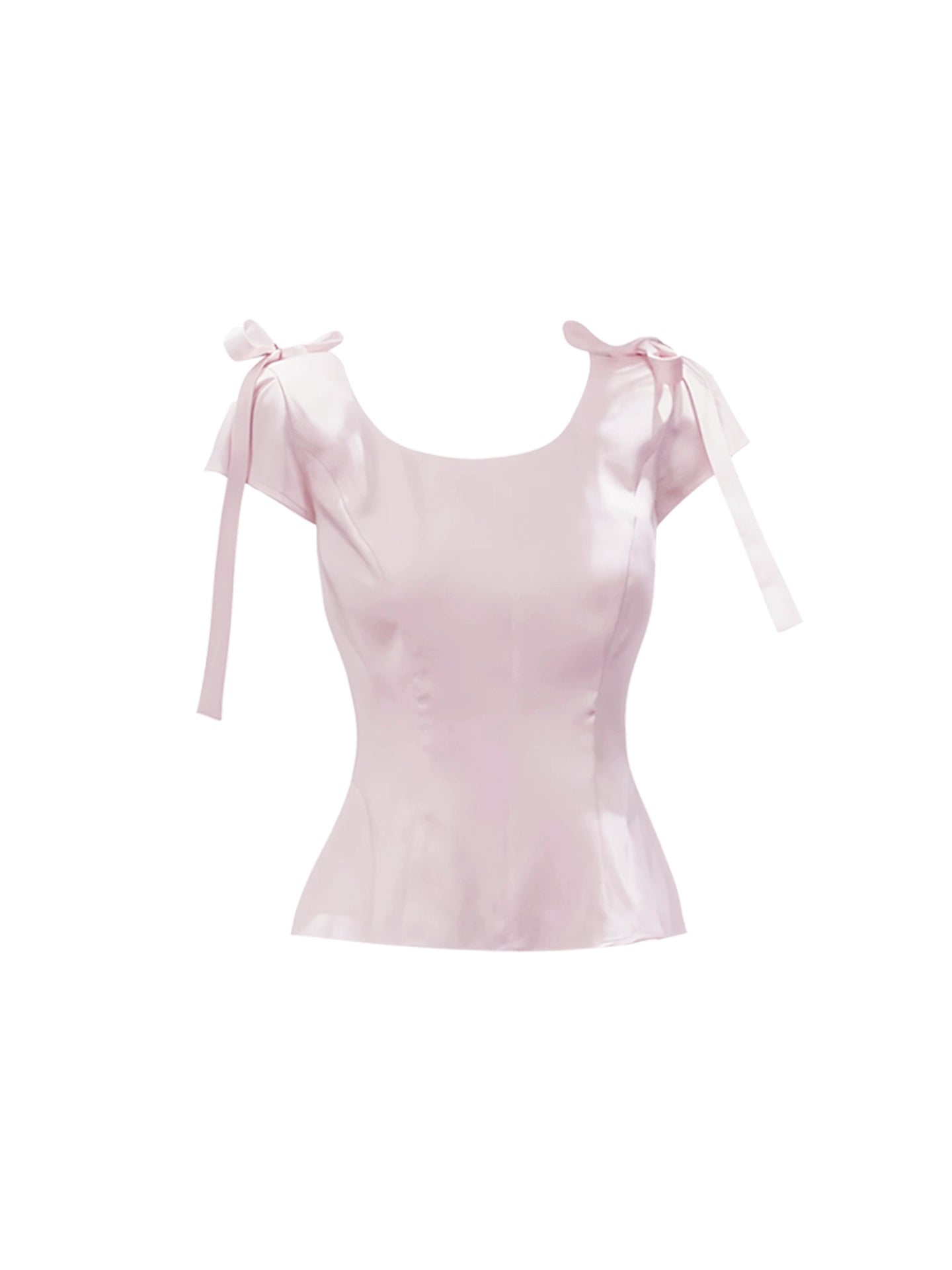 Glamorous A-Line Short Sleeve 2-Piece Maxi Skirt Blush Tie-Shoulder Square Neck Camisole Top Ivory Flowy Long Dress AP4965